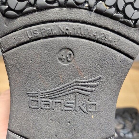 Dansko XP 2.0 Clogs Black and Silver Paisley Patent Leather Size 40 Shoe… - Picture 7 of 9